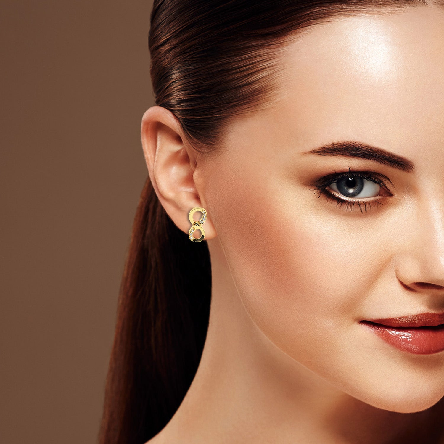 0.13 CT Infinity Loop Lab Diamond Earrings | Chic Gift Idea